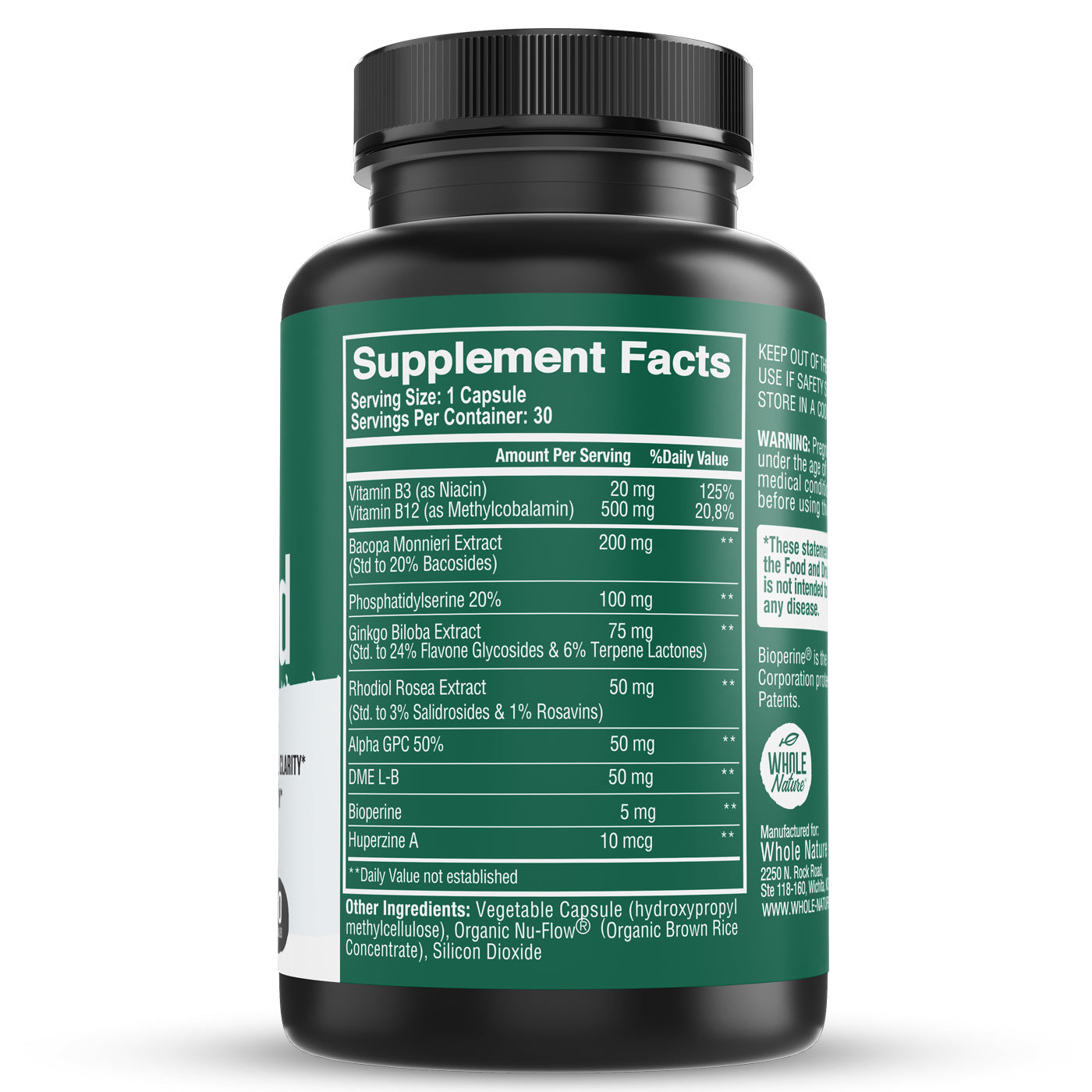 Whole Nature Brain Nootropic Supplement-5